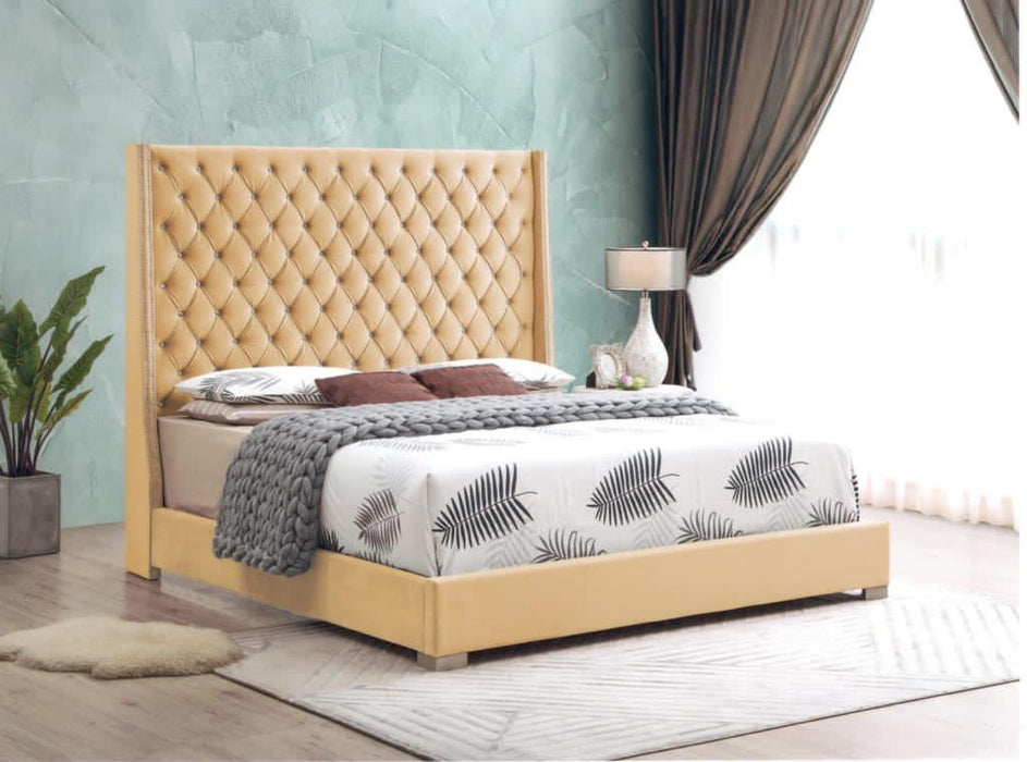 Velvet Queen Size Bed