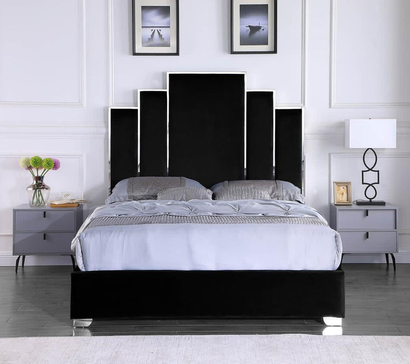 Velvet Queen Size Bed