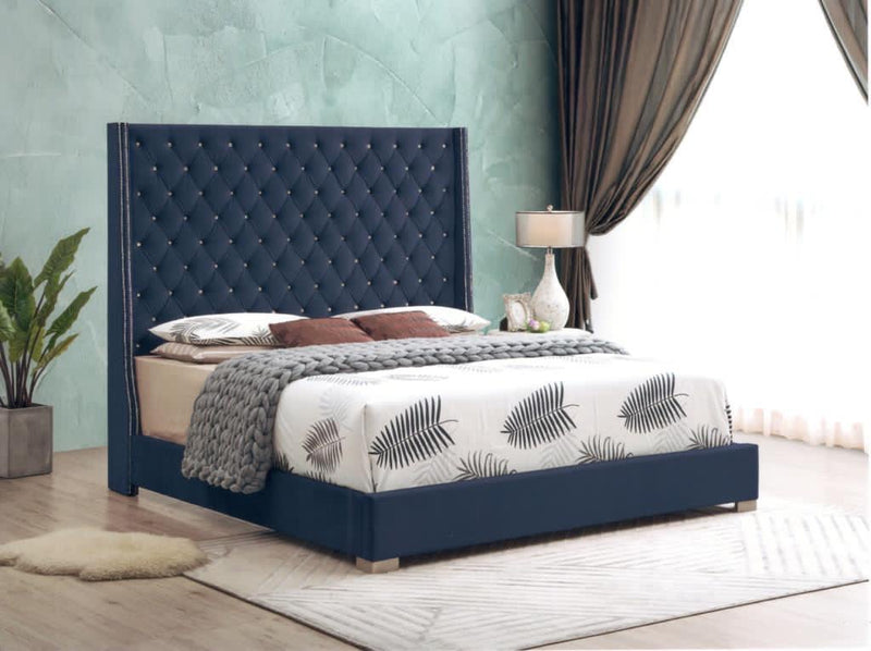 Velvet Queen Size Bed