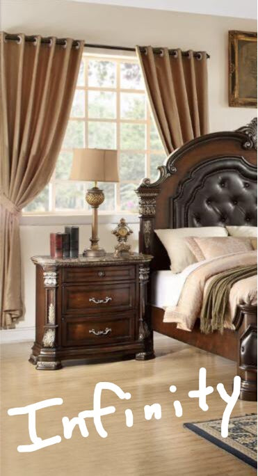 Cherry Marble Top Nightstand