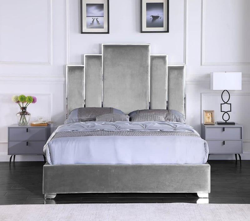 Velvet Queen Size Bed