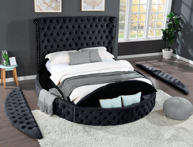 Round Velvet Queen Size Bed